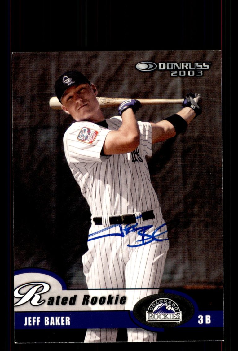 Signed Baseball Card Auto Jeff Baker 2003 Donruss #55 Colorado Rockies