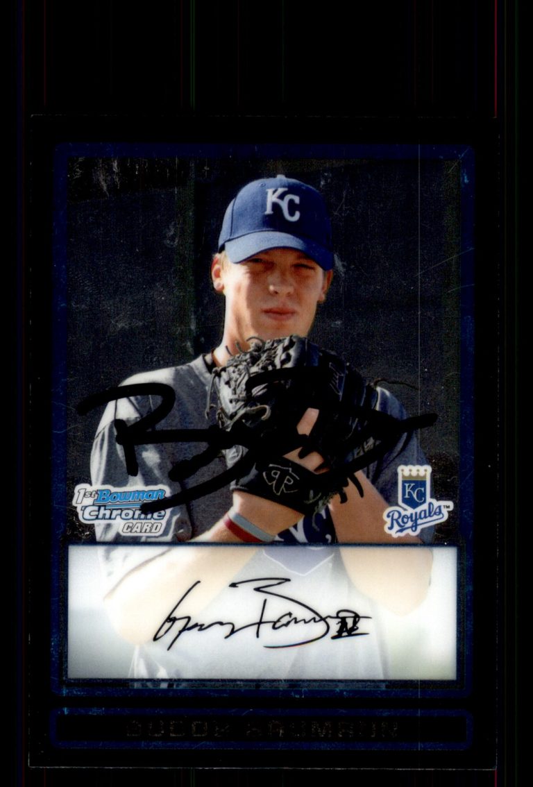 Signed Baseball Card Auto Buddy Baumann 2009 Bowman Chrome #BDPP49 Royals