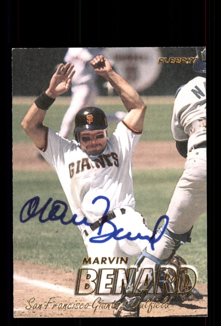 Signed Baseball Card Auto Marvin Benard 1997 Fleer #476 San Francisco Giants