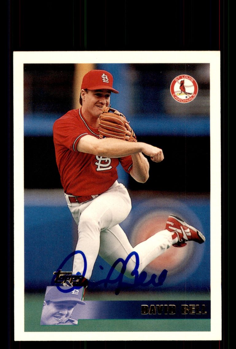 Signed Baseball Card Auto David Bell 1996 Topps #388 St. Louis Cardinals