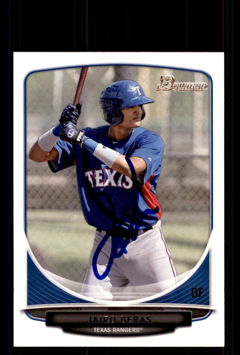 Signed Baseball Card Auto Jairo Beras 2013 Bowman #BP105 Texas Rangers