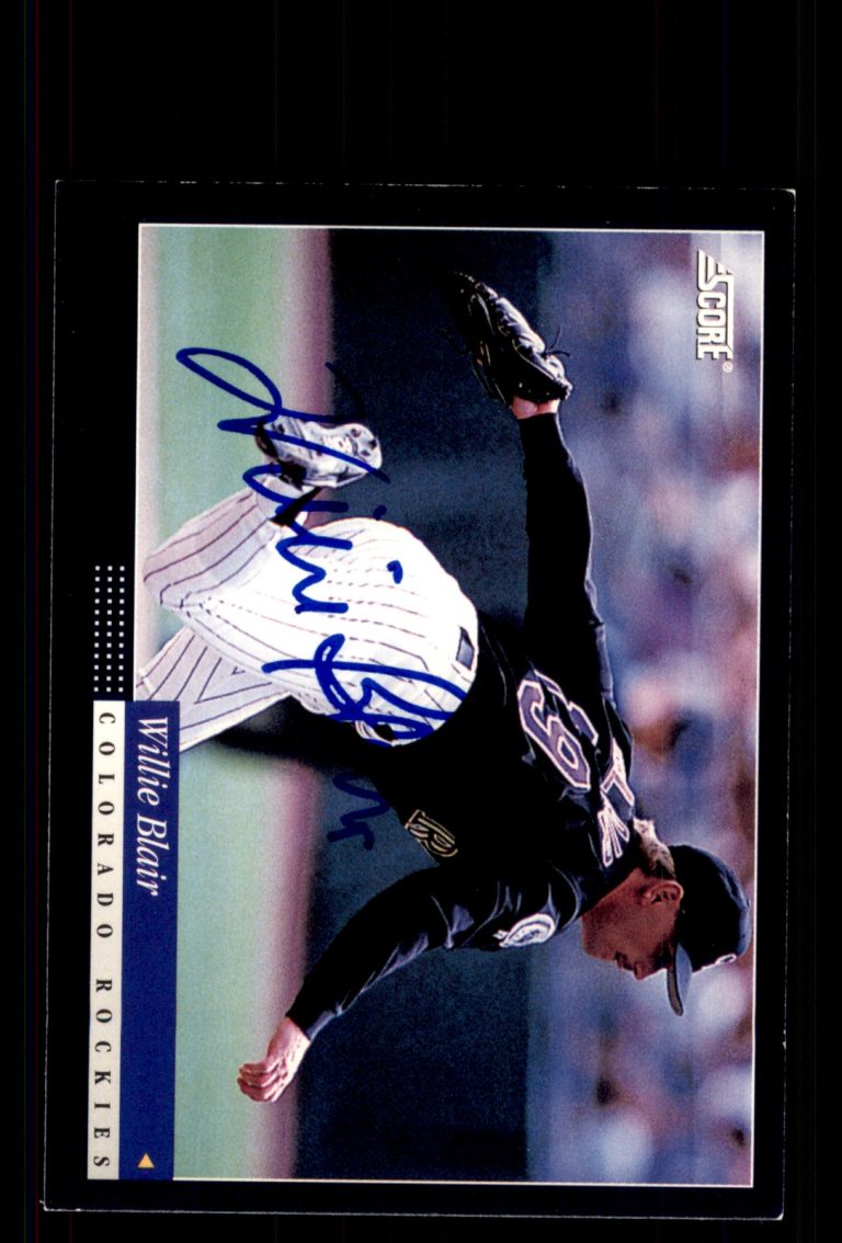 Signed Baseball Card Auto Willie Blair 1994 Score #118 Colorado Rockies