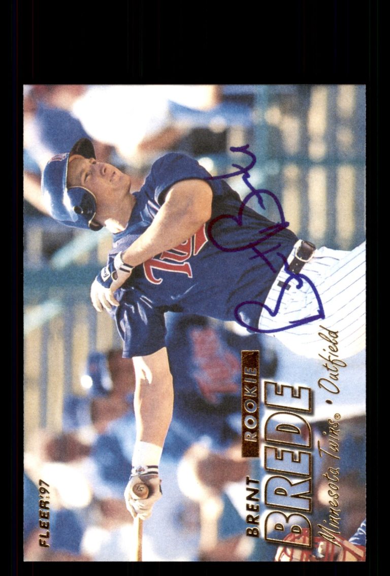 Signed Baseball Card Auto Brent Brede 1997 Fleer #689 Minnesota Twins