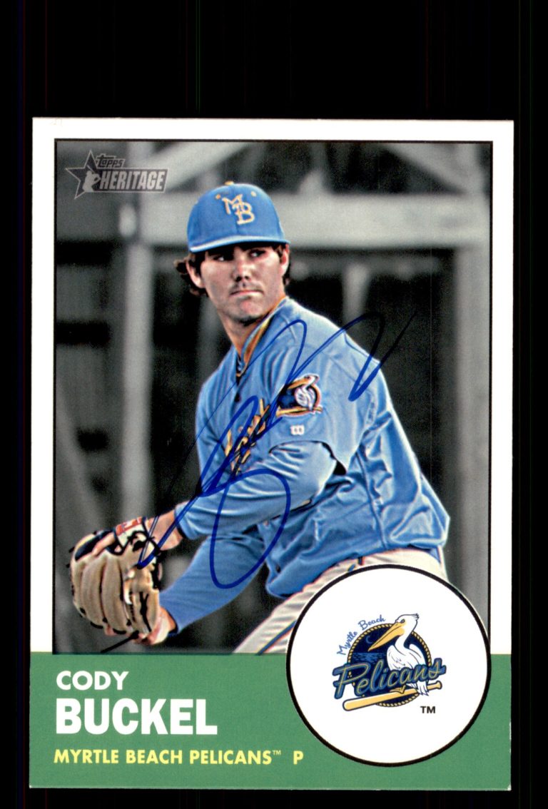 Signed Baseball Card Auto Cody Buckel 2012 Topps Heritage Minor League #104