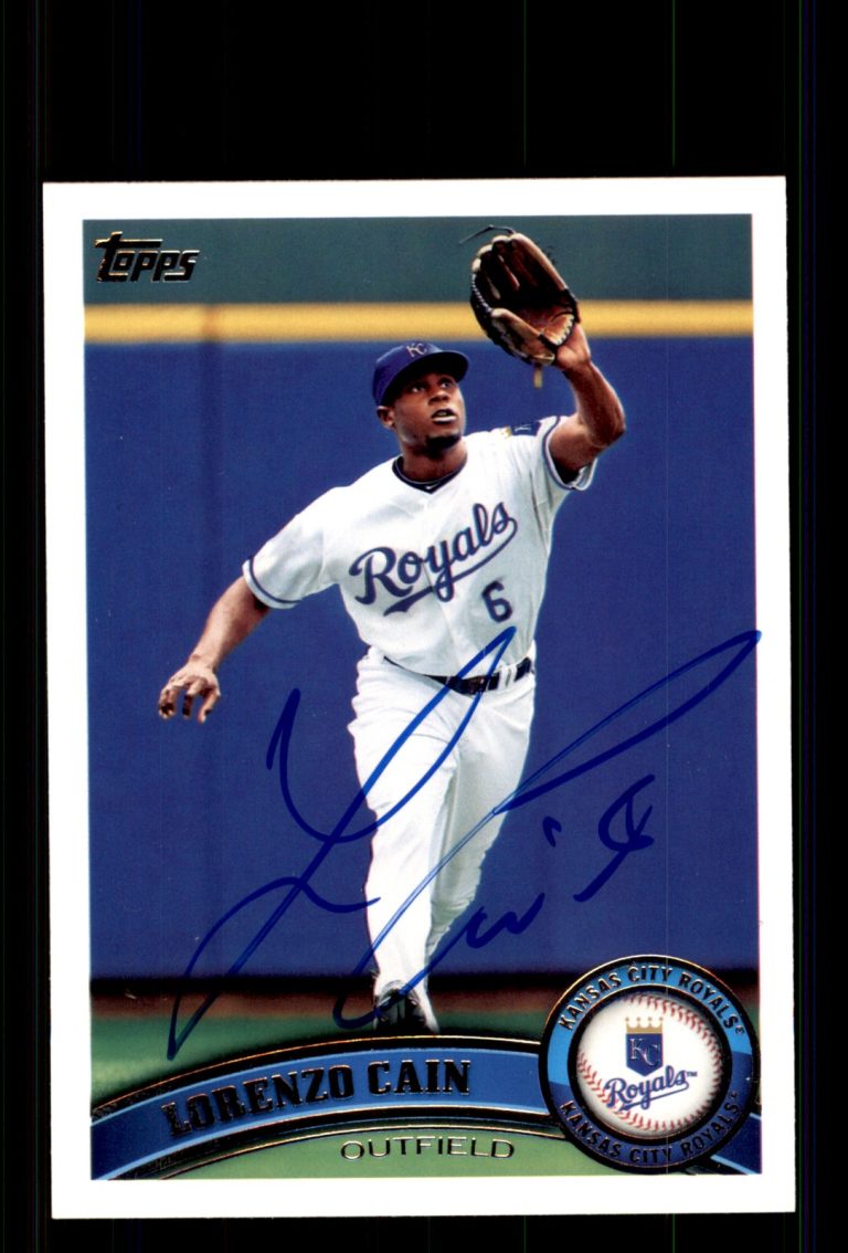 Signed Baseball Card Auto Lorenzo Cain 2011 Topps #533 Kansas City Royals
