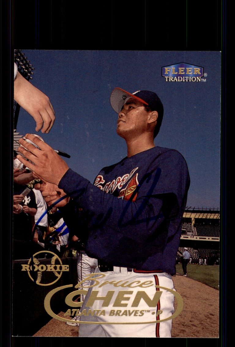 Signed Baseball Card Auto Bruce Chen 1998 Fleer Tradition Update #U12 Braves