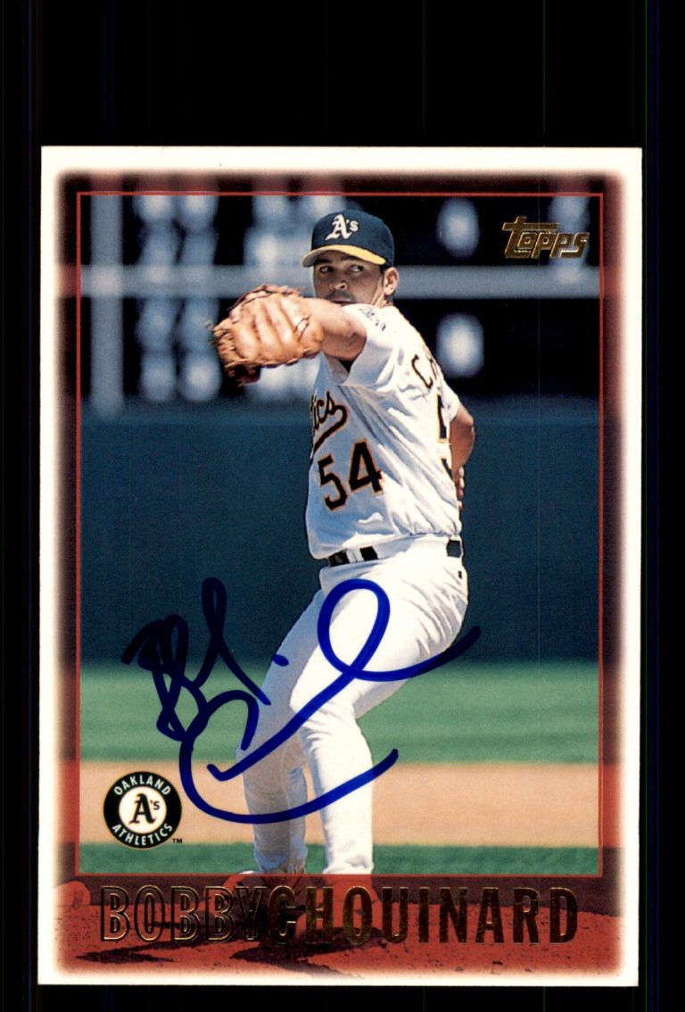 Signed Baseball Card Auto Bobby Chouinard 1997 Topps #237 Oakland Athletics