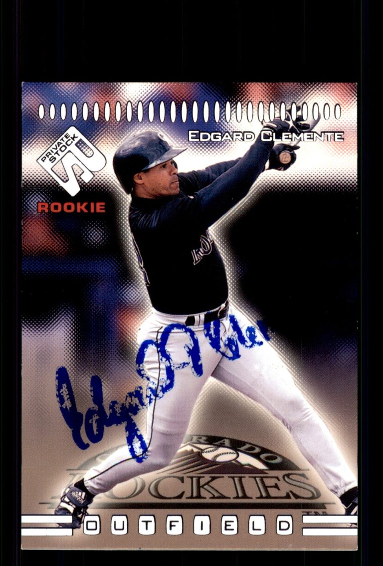 Signed Baseball Card Auto Edgard Clemente 1999 Pacific Private Stock #75 Rockies