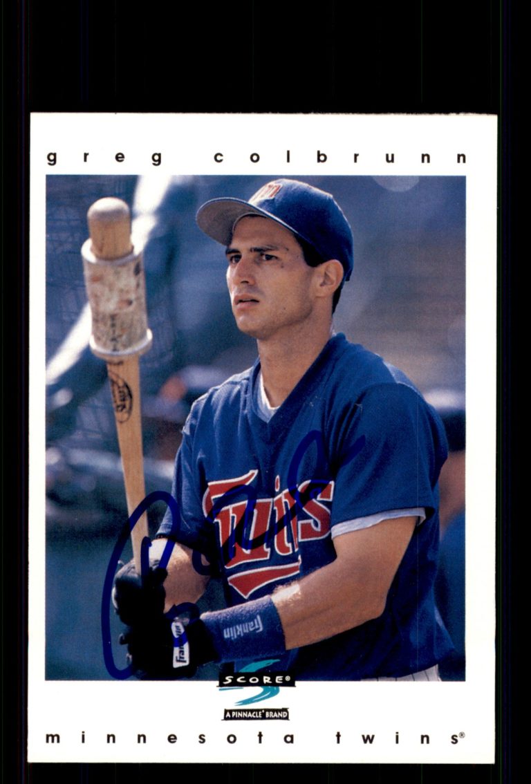 Signed Baseball Card Auto Greg Colbrunn 1997 Score #357 Minnesota Twins