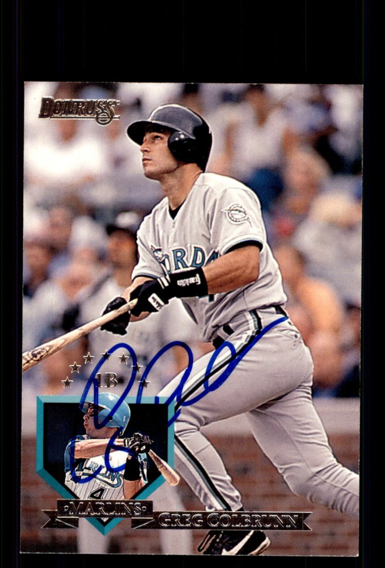 Signed Baseball Card Auto Greg Colbrunn 1995 Donruss #463 Florida Marlins