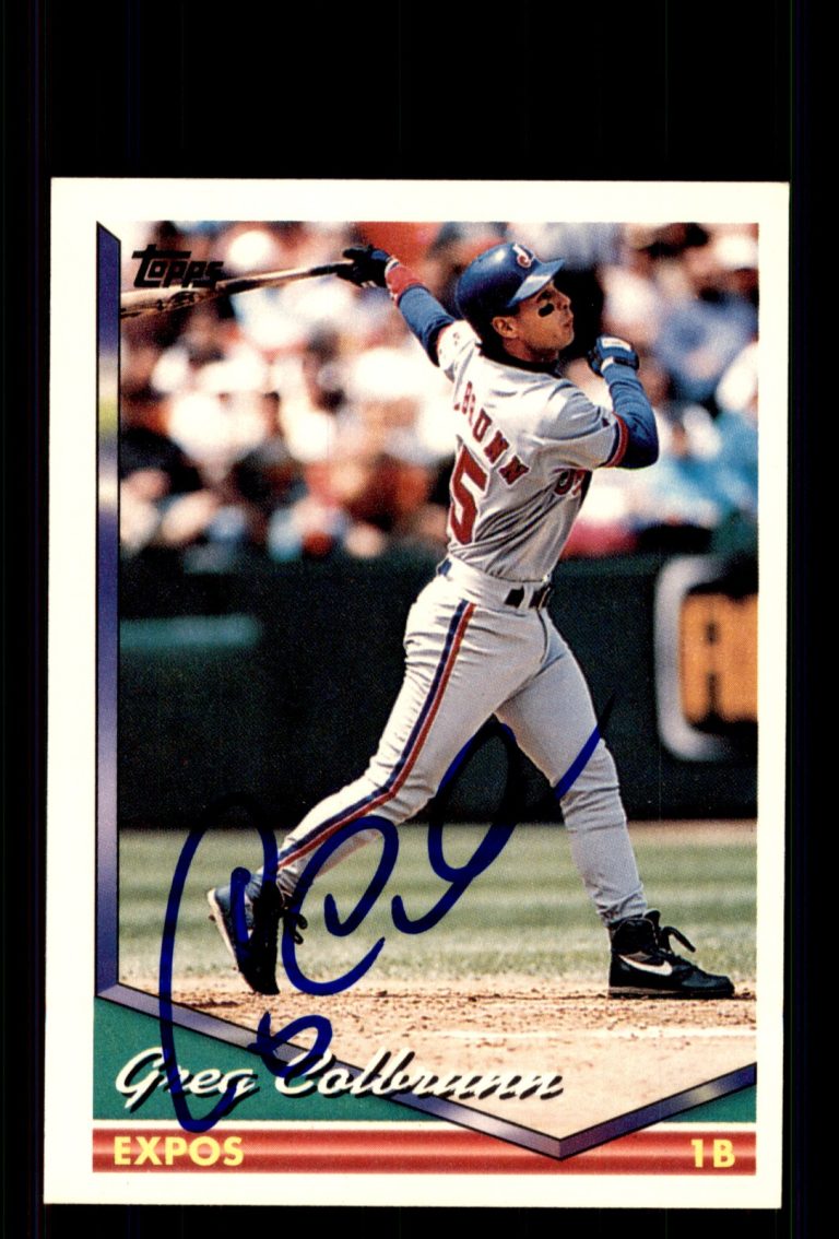 Signed Baseball Card Auto Greg Colbrunn 1994 Topps #134 Montreal Expos