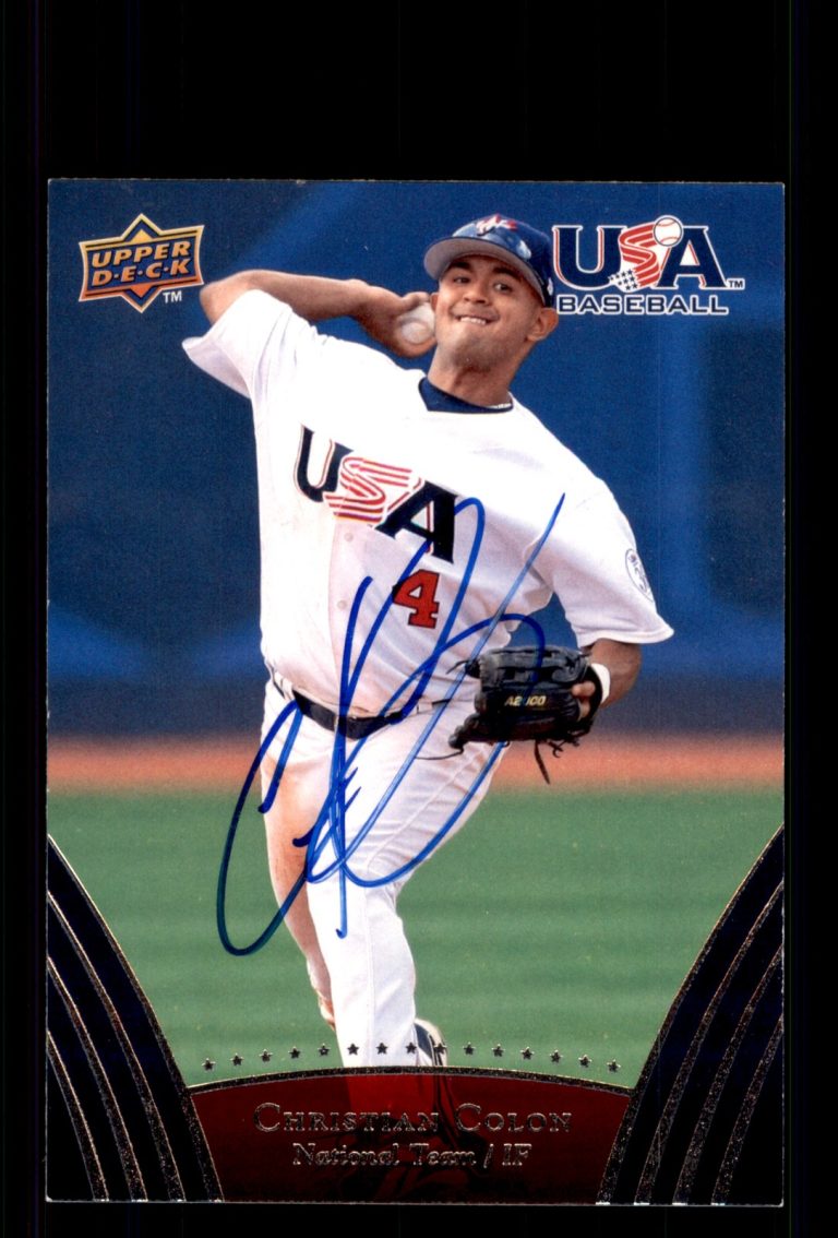 Signed Baseball Card Auto Christian Colon 2008-09 USA Baseball #3