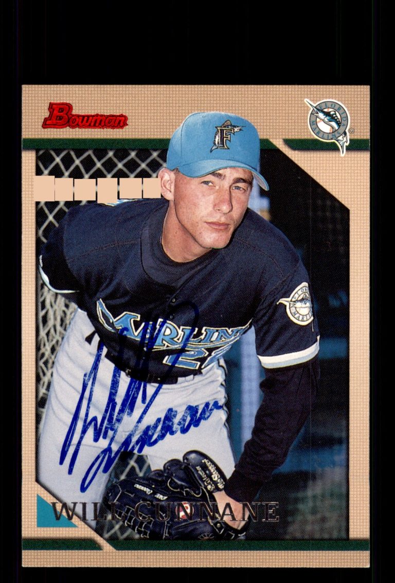 Signed Baseball Card Auto Will Cunnane 1996 Bowman #239 Florida Marlins