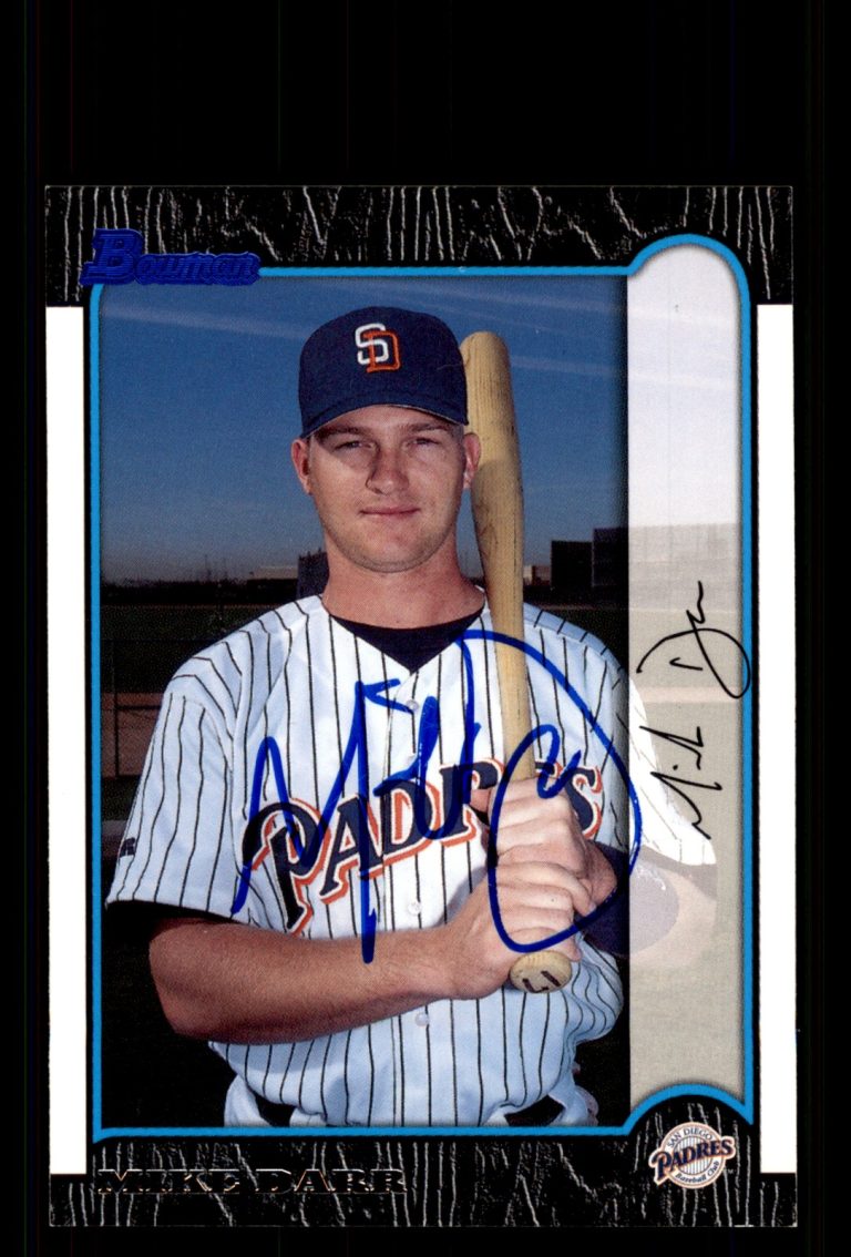 Signed Baseball Card Auto Mike Darr 1999 Bowman #393 San Diego Padres