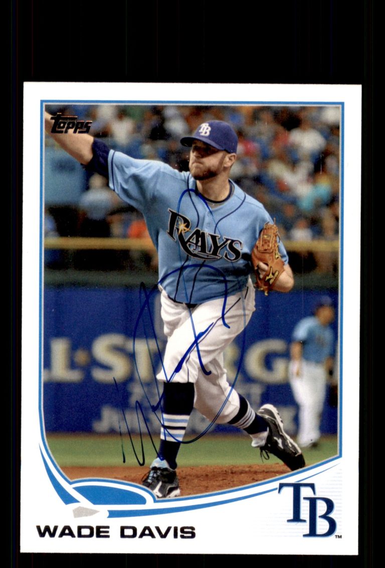 Signed Baseball Card Auto Wade Davis 2013 Topps #140 Tampa Bay Rays