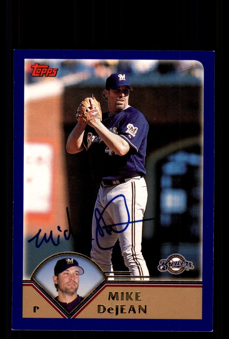 Signed Baseball Card Auto Mike Dejean 2003 Topps #207 Milwaukee Brewers