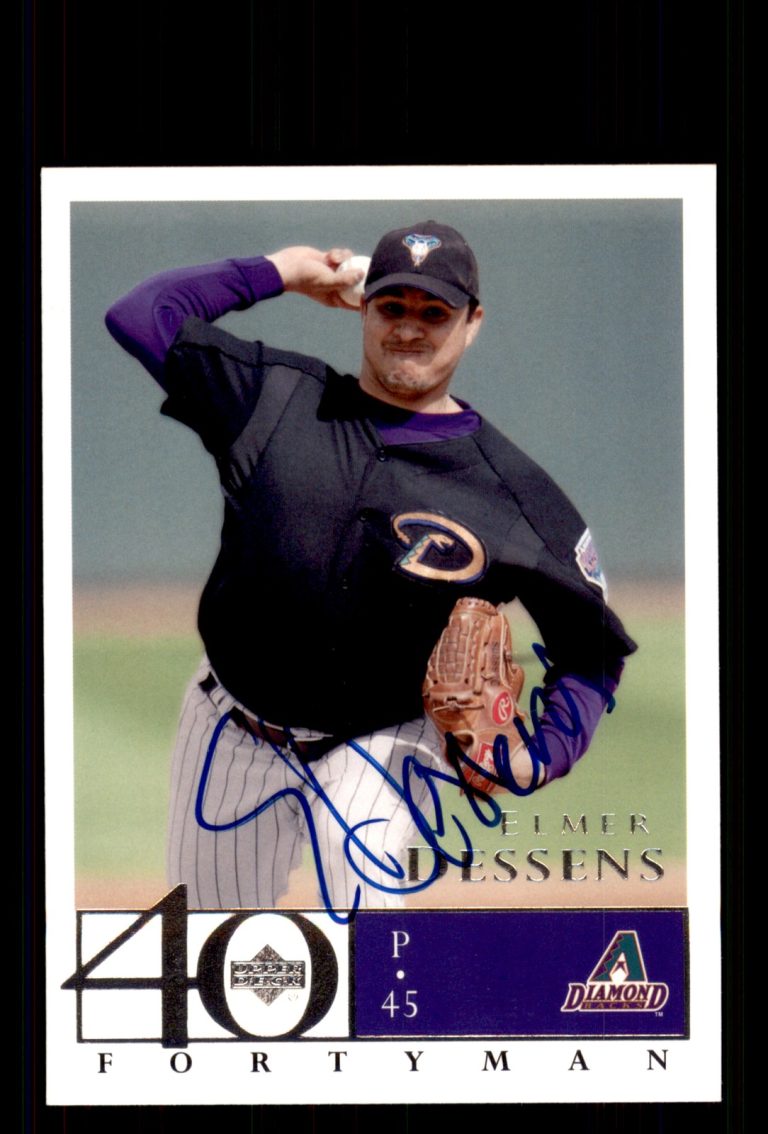 Signed Baseball Card Auto Elmer Dessens 2003 Upper Deck 40-Man #501
