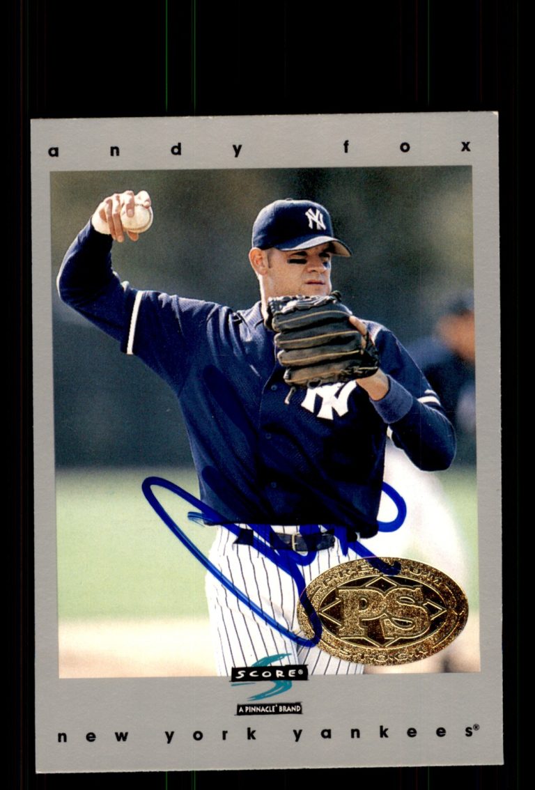 Signed Baseball Card Auto Andy Fox 1997 Score Premium Stock #250 Yankees
