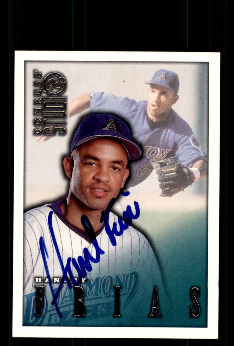 Signed Baseball Card Auto Hanley Frias 1998 Studio #148 Arizona Diamondbacks