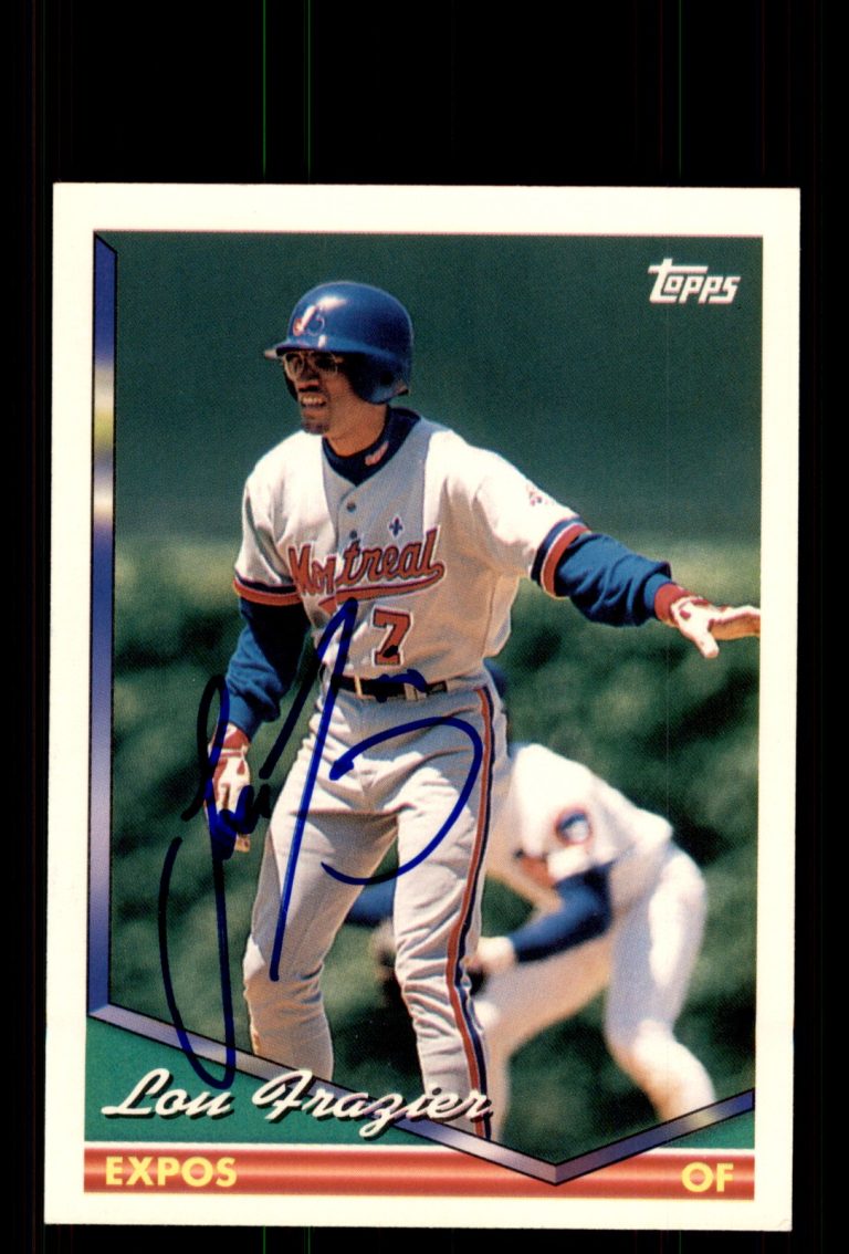 Signed Baseball Card Auto Lou Frazier 1994 Topps #192 Montreal Expos