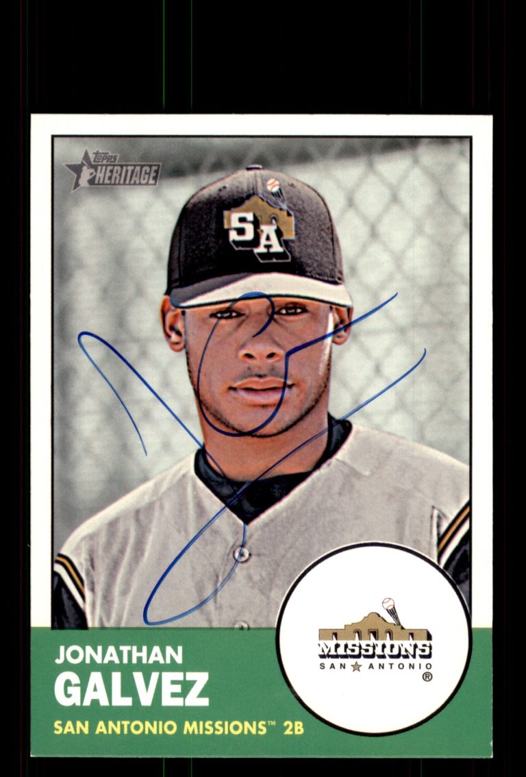 Signed Baseball Card Auto Jonathan Galvez 2012 Topps Heritage Minor #164