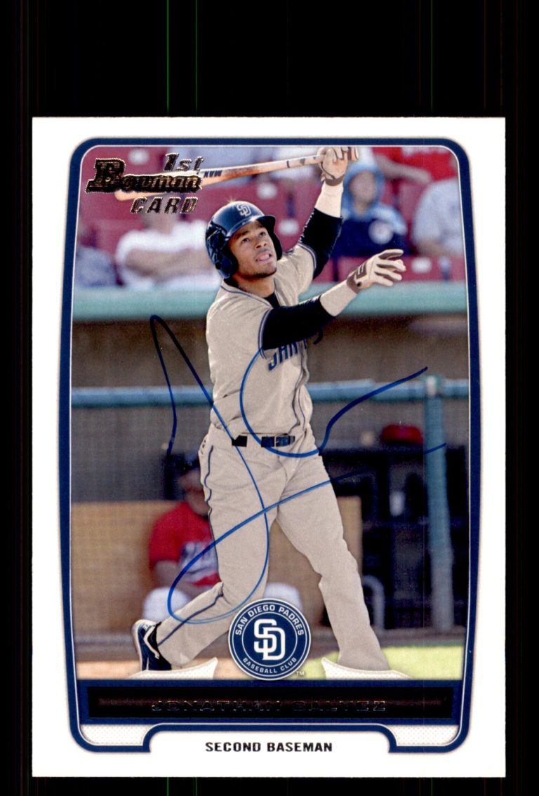 Signed Baseball Card Auto Jonathan Galvez 2012 Bowman #BP69 San Diego Padres