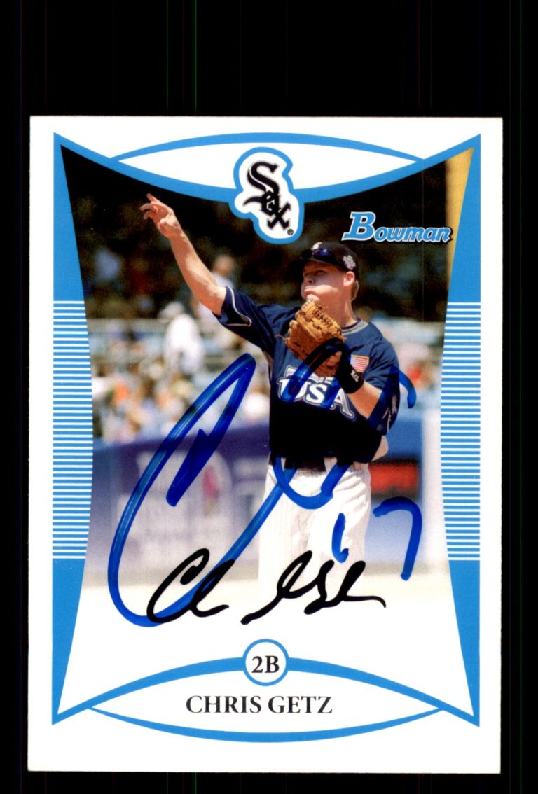 Signed Baseball Card Auto Chris Getz 2008 Bowman #BDPP81 Chicago White Sox