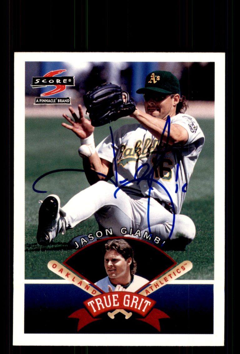 Signed Baseball Card Auto Jason Giambi 1997 Score #544 Oakland Athletics