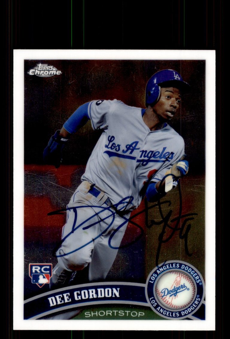 Signed Baseball Card Auto Dee Gordon 2011 Topps Chrome #212 Dodgers