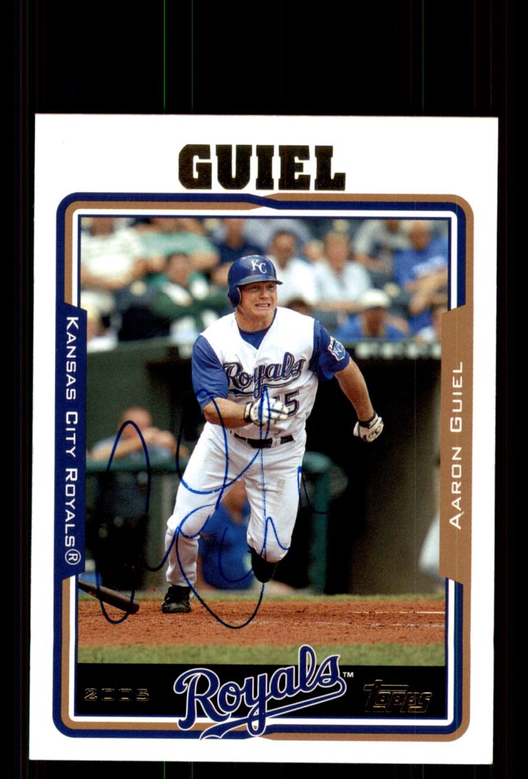 Signed Baseball Card Auto Aaron Guiel 2005 Topps #141 Royals
