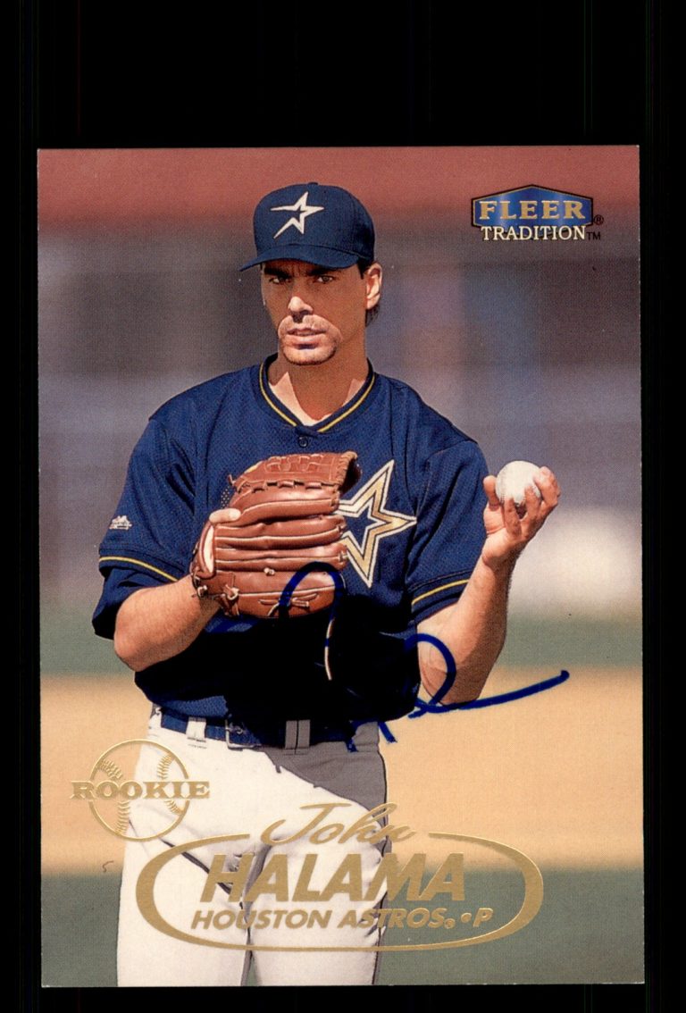 Signed Baseball Card Auto John Halama 1998 Fleer Tradition #480 Houston Astros