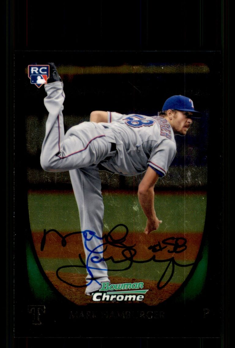 Signed Baseball Card Auto Mark Hamburger 2011 Bowman Chrome #13
