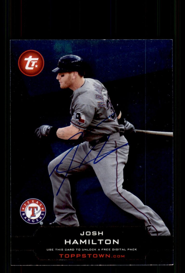 Signed Baseball Card Auto Josh Hamilton 2011 Topps #TT-10 Texas Rangers
