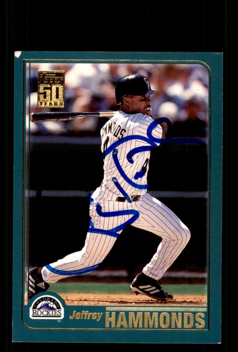 Signed Baseball Card Auto Jeffrey Hammonds 2001 Topps #31 Colorado Rockies