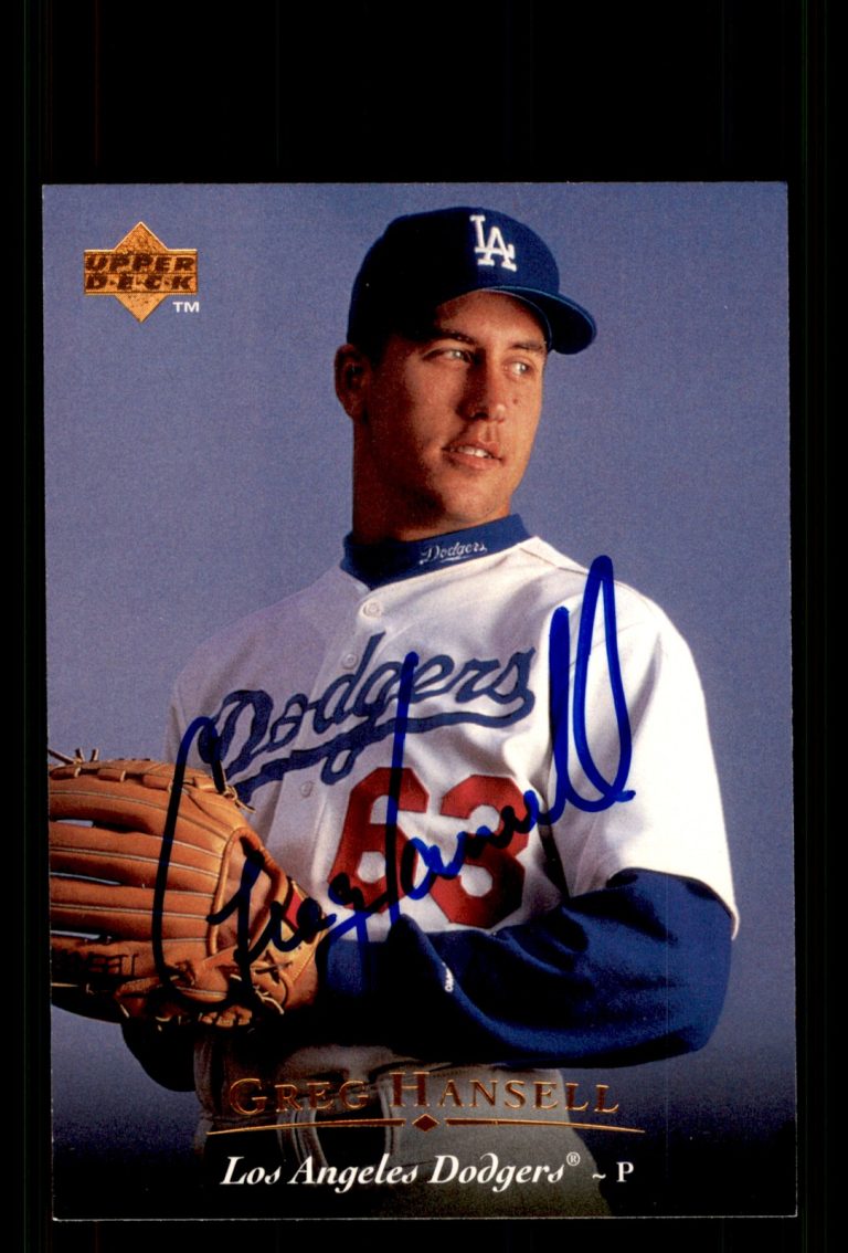 Signed Baseball Card Auto Greg Hansell 1995 Upper Deck #317 Los Angeles Dodgers