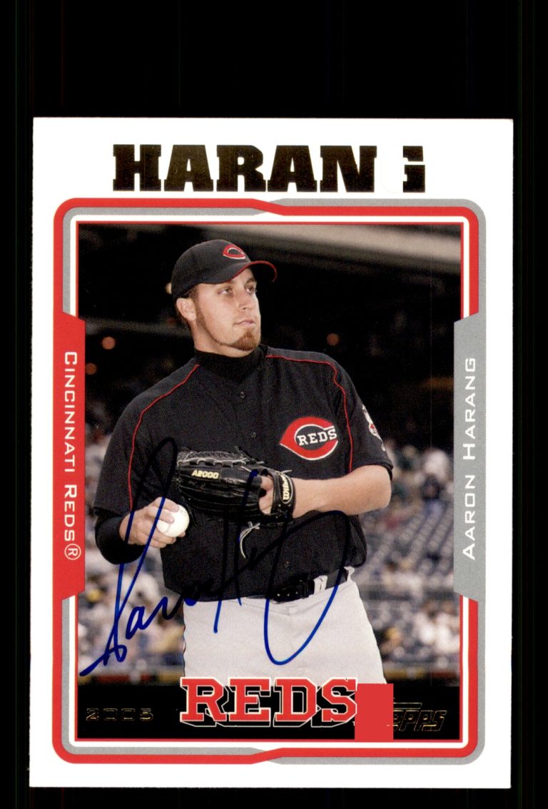 Signed Baseball Card Auto Aaron Harang 2005 Topps #376 Cincinnati Reds