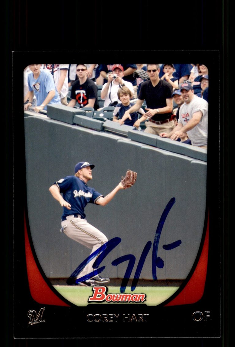 Signed Baseball Card Auto Corey Hart 2011 Bowman #181 Milwaukee Brewers