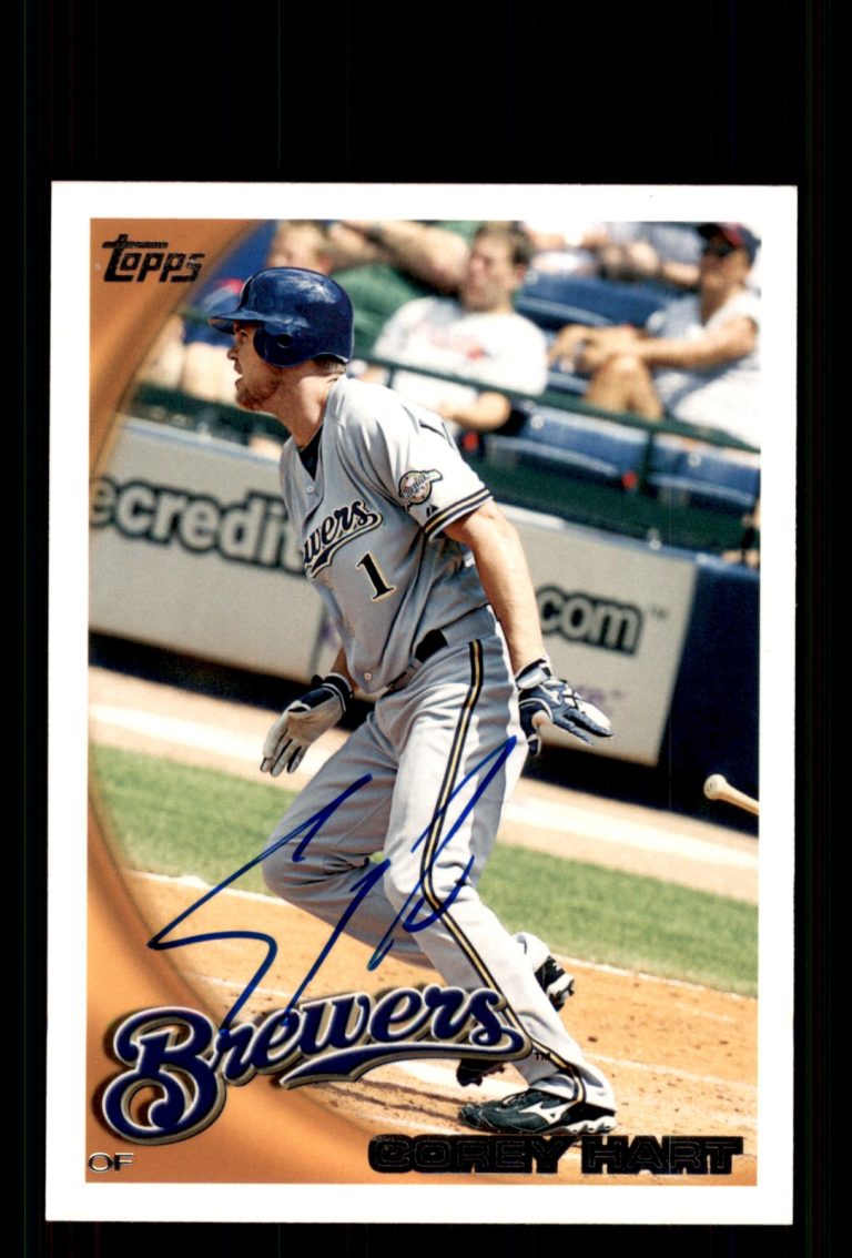 Signed Baseball Card Auto Corey Hart 2010 Topps #518 Milwaukee Brewers