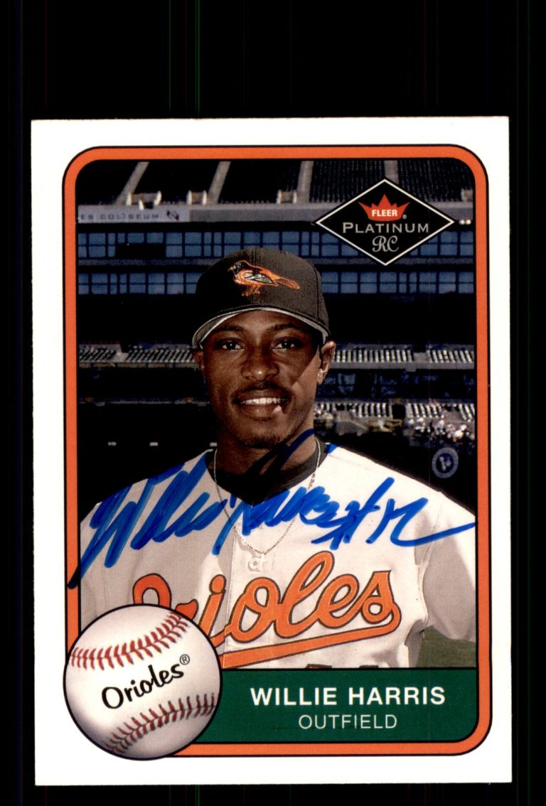 Signed Baseball Card Auto Willie Harris 2001 Fleer Platinum #588 Orioles