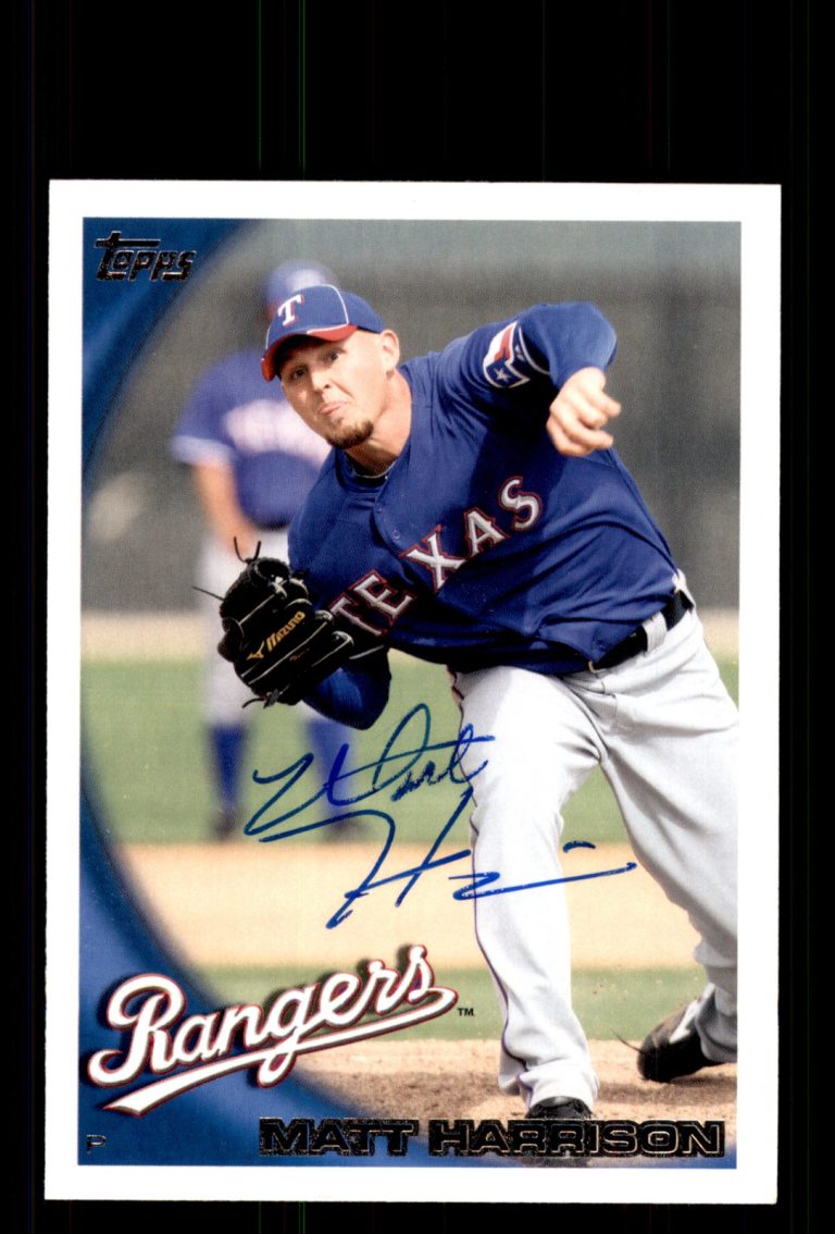 Signed Baseball Card Auto Matt Harrison 2010 Topps Update #US-248 Texas Rangers