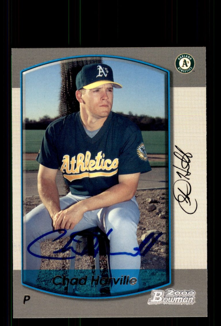 Signed Baseball Card Auto Chad Harville 2000 Bowman #161 Oakland Athletics