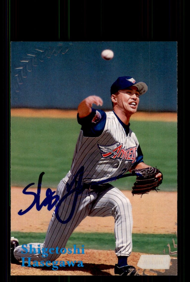 Signed Baseball Card Auto Shigetoshi Hasegawa 1998 Stadium Club #285 Japan