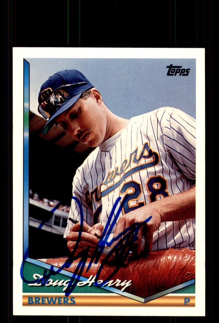 Signed Baseball Card Auto Doug Henry 1994 Topps #16 Milwaukee Brewers
