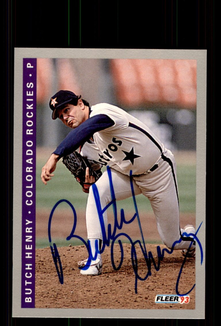 Signed Baseball Card Auto Butch Henry 1993 Fleer #411 Colorado Rockies