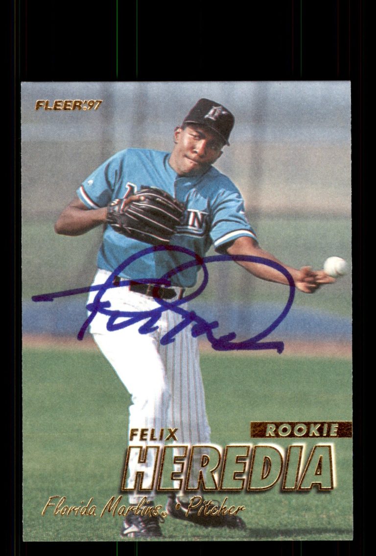 Signed Baseball Card Auto Felix Heredia 1997 Fleer #622 Florida Marlins