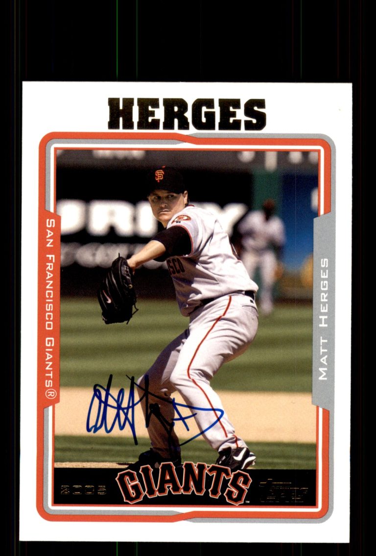 Signed Baseball Card Auto Matt Herges 2005 Topps #205 San Francisco Giants
