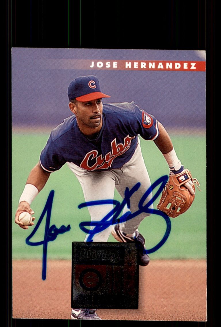 Signed Baseball Card Auto Jose Hernandez 1996 Donruss #136 Chicago Cubs