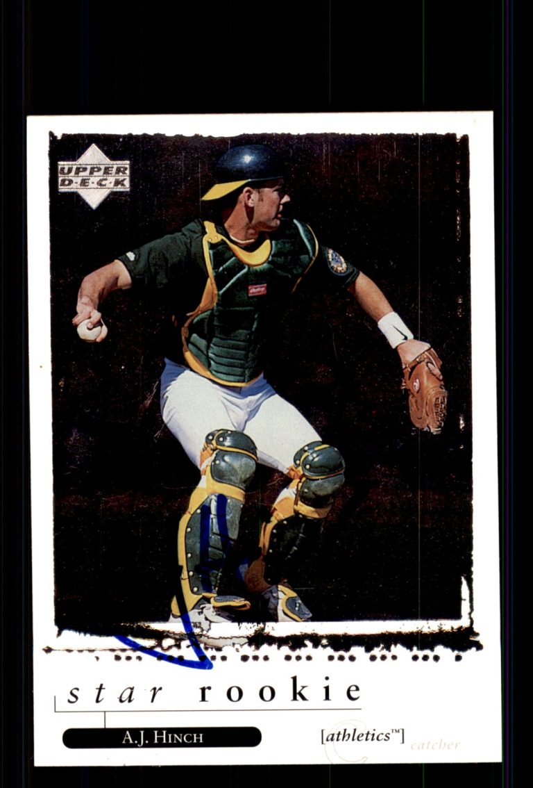 Signed Baseball Card Auto A.J. Hinch 1998 Upper Deck #590 Oakland Athletics