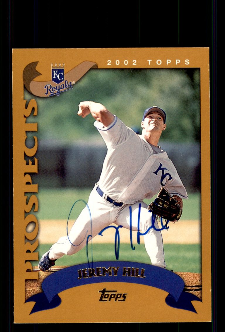 Signed Baseball Card Auto Jeremy Hill 2002 Topps Traded & Rookies #T165 Royals