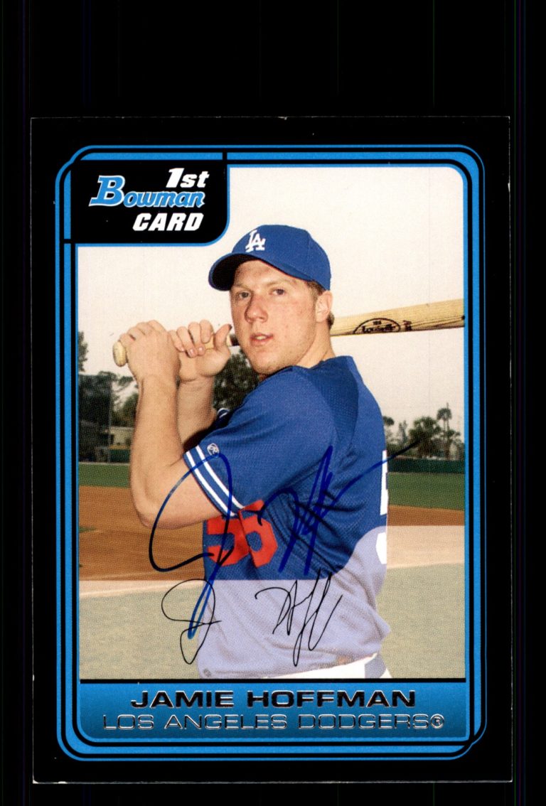Signed Baseball Card Auto Jamie Hoffmann 2006 Bowman #B16 Los Angeles Dodgers